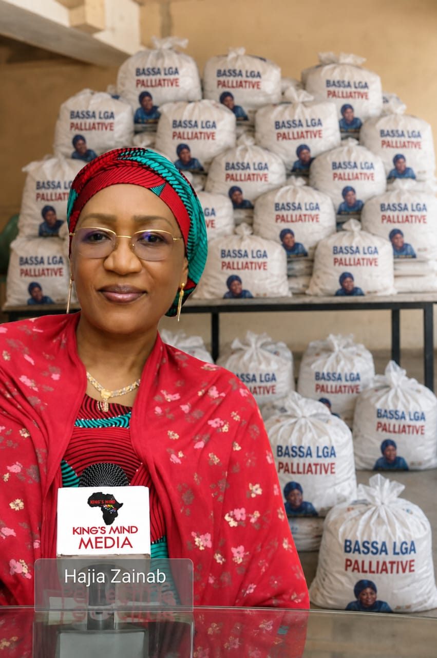 Hajiya Zainab Yakubu Muhammad at a palliative distribution exercise in Bassa LGA